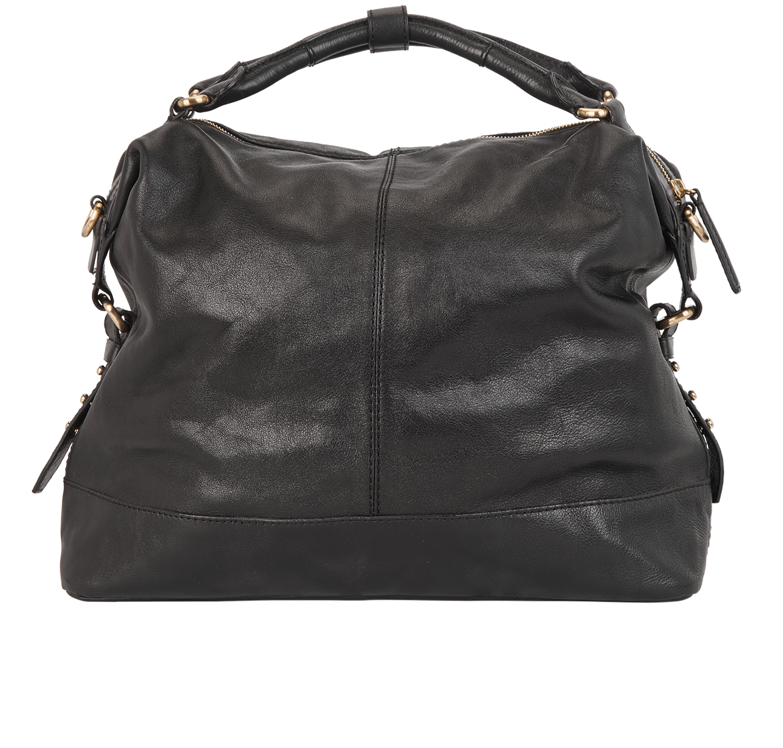 Zip Shoulder Bag, &pound;350, Handbags, Black, Leather, Back view